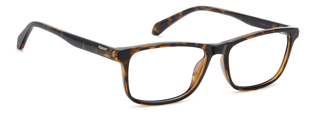 Gafas graduadas polaroid pld d598 086 havana rectangular masculino talla 55mm - Vista de detalle