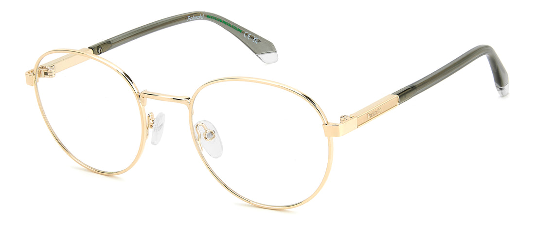 Gafas graduadas polaroid pld d600 j5g dorado round masculino talla 53mm - Vista principal