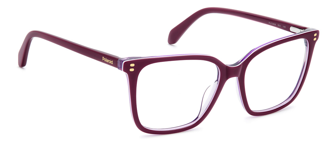 Gafas graduadas polaroid pld d606 b3v violeta square femenino talla 53mm - Vista de detalle