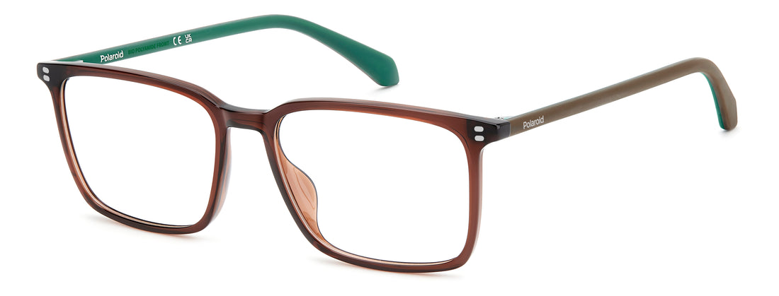 Lunettes de vue polaroid pld d615 09q marron rectangular masculino taille 54mm - Vue principale