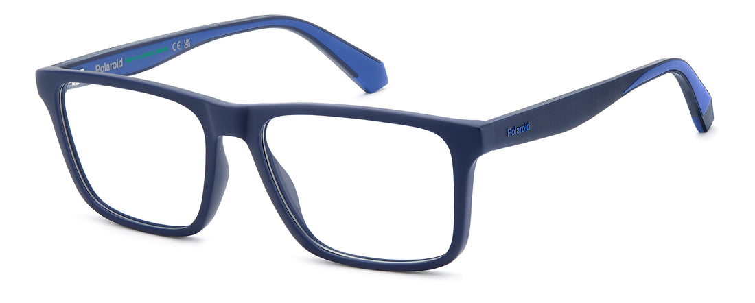 Gafas graduadas polaroid pld d618 fll azul rectangular masculino talla 55mm - Vista principal