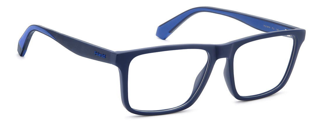 Gafas graduadas polaroid pld d618 fll azul rectangular masculino talla 55mm - Vista de detalle