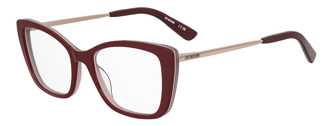 Brillen moschino love mol695 c9a rojo rectangular femenino größe 52mm - Hauptansicht