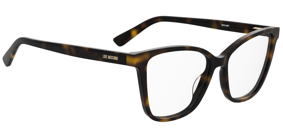 Brillen moschino love mol697 086 havana rectangular femenino größe 54mm - Detailansicht