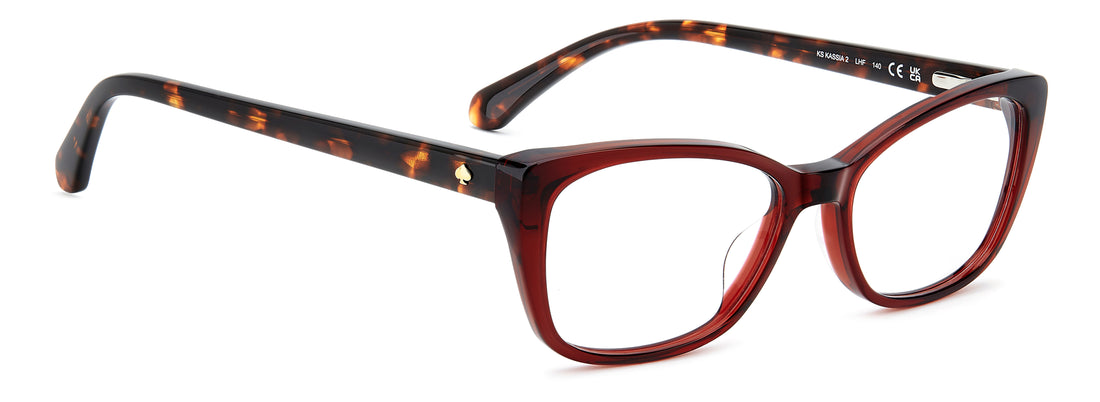 Gafas graduadas kate spade ks kassia 2 lhf burdeos rectangular femenino talla 52mm - Vista de detalle
