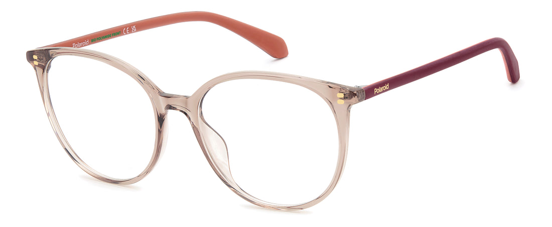 Lunettes de vue polaroid pld d627 fwm beige round femenino taille 54mm - Vue principale