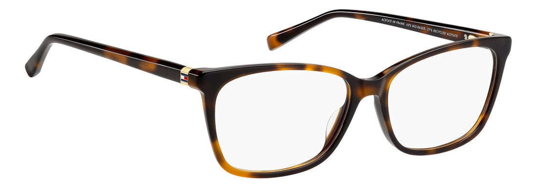 Lunettes de vue tommy hilfiger th 2397 05l havana rectangular femenino taille 55mm - Vue détaillée