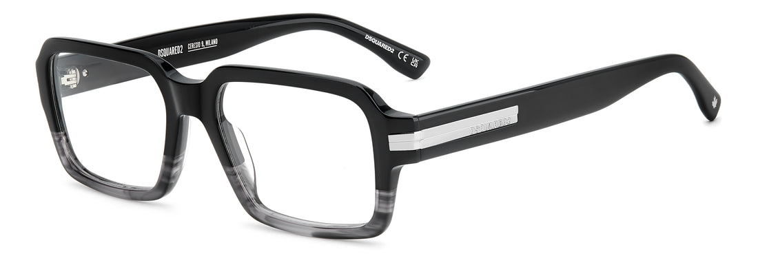 Lunettes de vue dsquared2 d2 0221 xow negro rectangular masculino taille 55mm - Vue principale