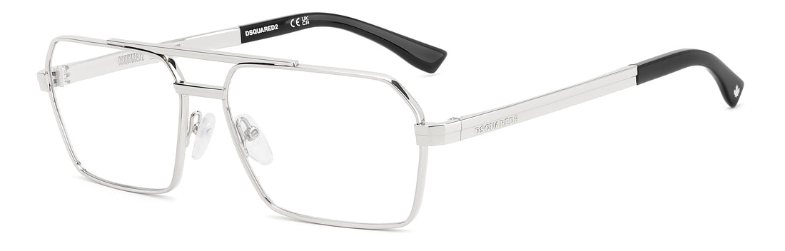 Lunettes de vue dsquared2 d2 0217 010 plateado rectangular masculino taille 59mm - Vue principale