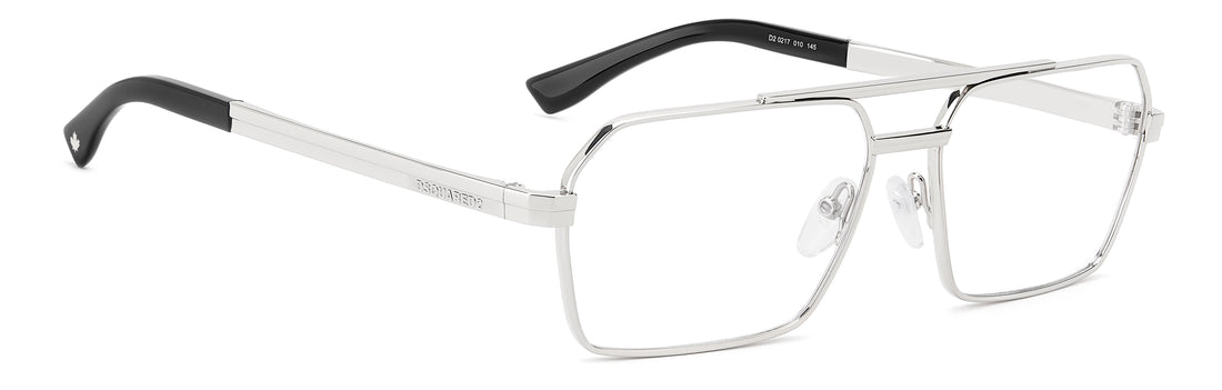 Lunettes de vue dsquared2 d2 0217 010 plateado rectangular masculino taille 59mm - Vue détaillée