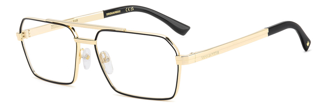 Lunettes de vue dsquared2 d2 0217 i46 negro rectangular masculino taille 59mm - Vue principale