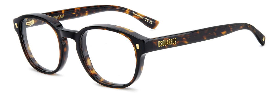 Lunettes de vue dsquared2 d2 0223 086 havana rectangular masculino taille 51mm - Vue principale