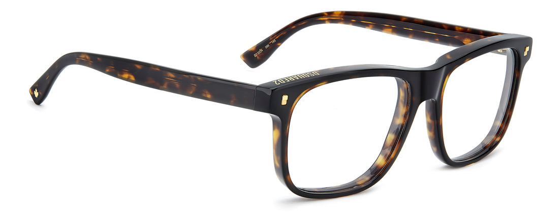 Lunettes de vue dsquared2 d2 0224 086 havana rectangular masculino taille 55mm - Vue détaillée