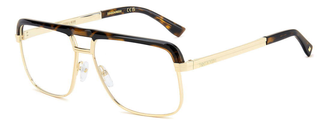 Lunettes de vue dsquared2 d2 0215 2ik havana rectangular masculino taille 60mm - Vue principale