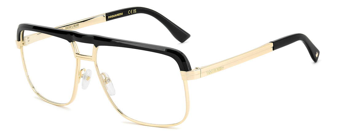 Lunettes de vue dsquared2 d2 0215 2m2 negro rectangular masculino taille 60mm - Vue principale