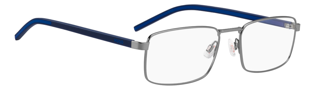Lunettes de vue hugo hg 1435 r81 plateado rectangular masculino taille 56mm - Vue détaillée
