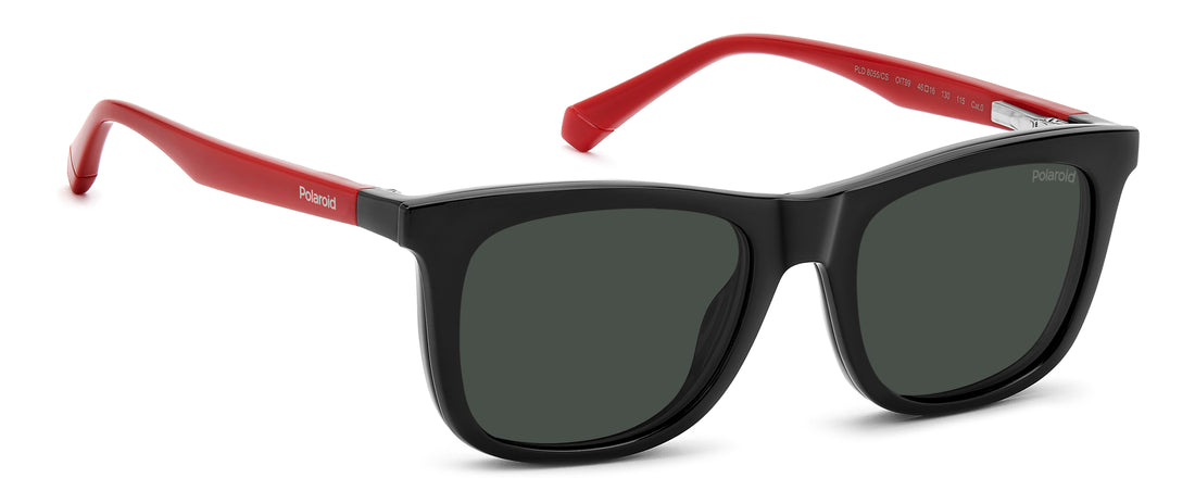 Lunettes de soleil polaroid kids pld 8055/cs oit m9 negro rectangular infantil taille 46mm - Vue détaillée