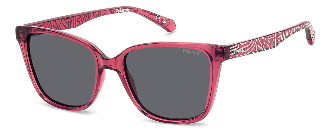 Óculos de sol polaroid kids pld 8062/s 8cq m9 cereza rectangular infantil tamanho 48mm - Vista principal