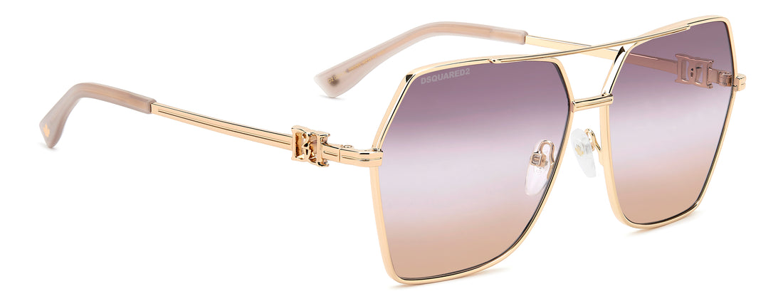Gafas de sol dsquared2 d2 0206/s 000 qr dorado butterfly femenino talla 62mm - Vista de detalle