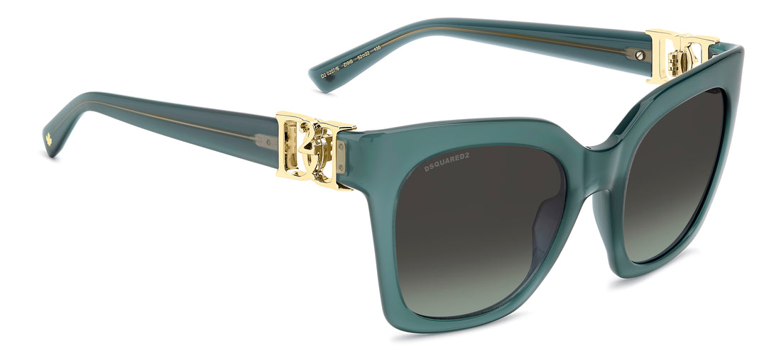 Occhiali da sole dsquared2 d2 0207/s zi9 ib verde cat eye femenino taglia 52mm - Vista dettagliata