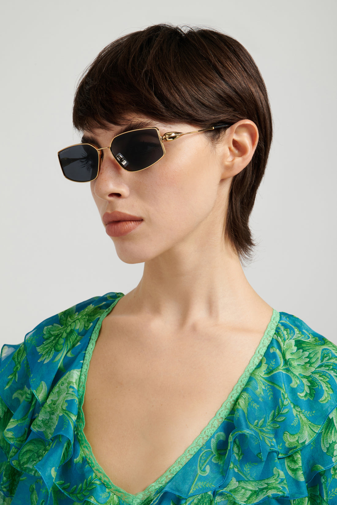 Gafas de sol etro 0137/s 000 ir dorado rectangular femenino talla 59mm - Vista de detalle