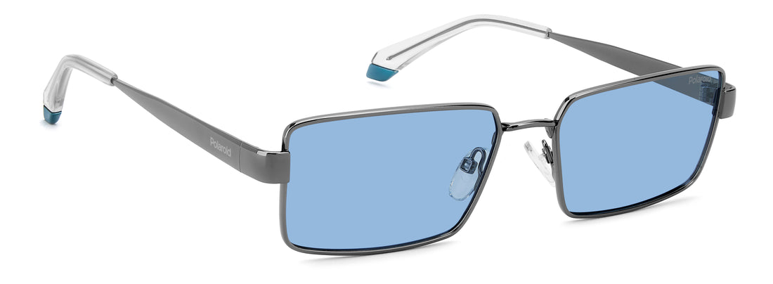Occhiali da sole polaroid pld 6255/s/x kj1 c3 plateado rectangular masculino taglia 56mm - Vista dettagliata
