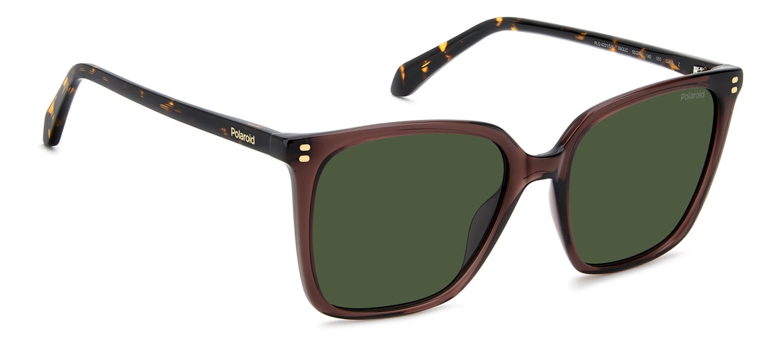 Occhiali da sole polaroid pld 4201/s/x 09q uc marron square femenino taglia 55mm - Vista dettagliata