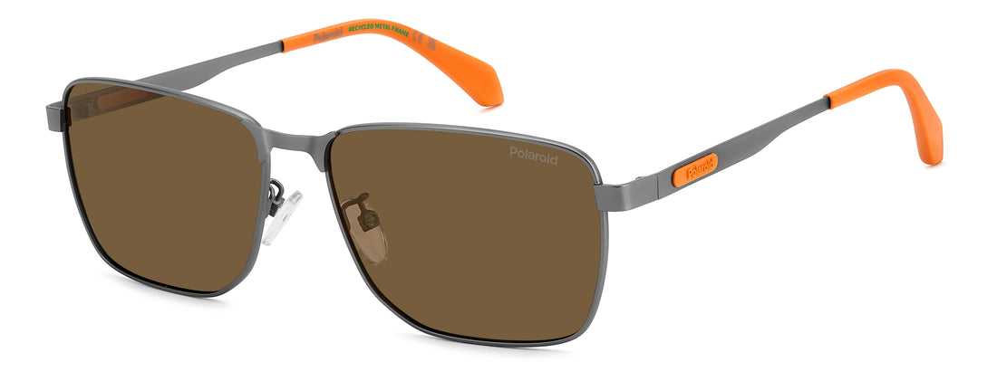Zonnebrillen polaroid pld 2171/g/s/x 7zl sp plateado rectangular masculino maat 58mm - Hoofdaanzicht