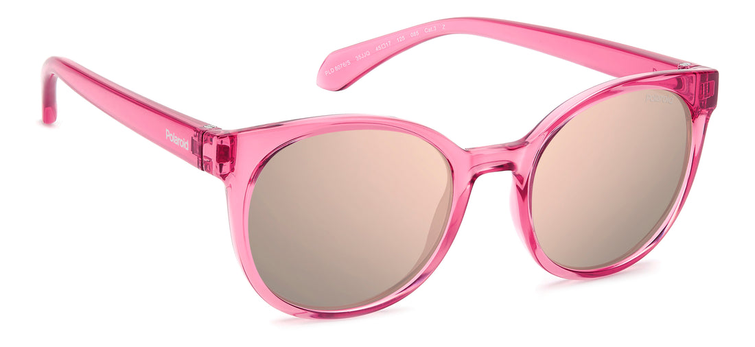 Occhiali da sole polaroid kids pld 8076/s 35j jq rosa butterfly infantil taglia 45mm - Vista dettagliata