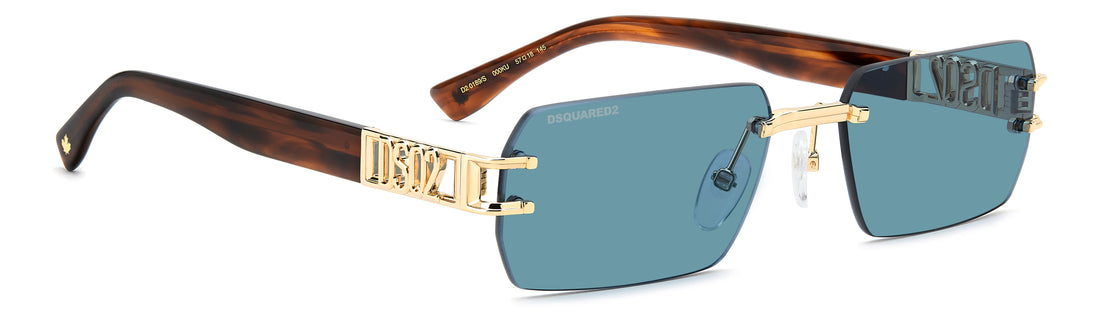 Gafas de sol dsquared2 d2 0189/s 000 ku dorado rectangular masculino talla 57mm - Vista de detalle