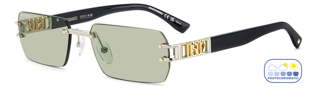 Gafas de sol dsquared2 d2 0189/s i20 gp dorado rectangular masculino talla 57mm - Vista principal