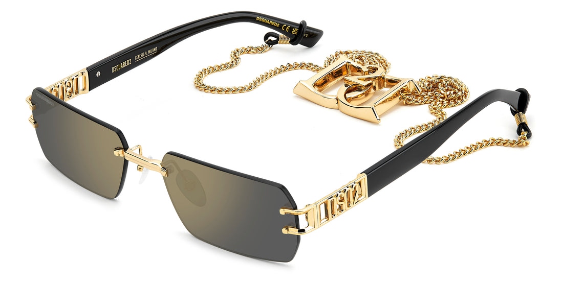 Gafas de sol dsquared2 d2 0189/s/se 000 jo dorado rectangular masculino talla 57mm - Vista principal