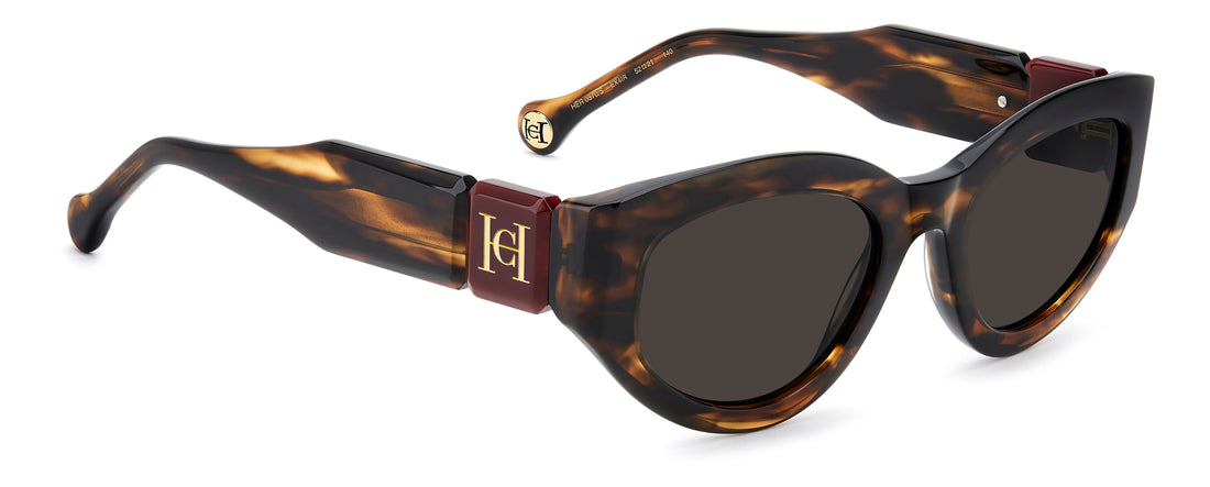 Occhiali da sole carolina herrera her 0370/s ex4 ir marron oval femenino taglia 52mm - Vista dettagliata