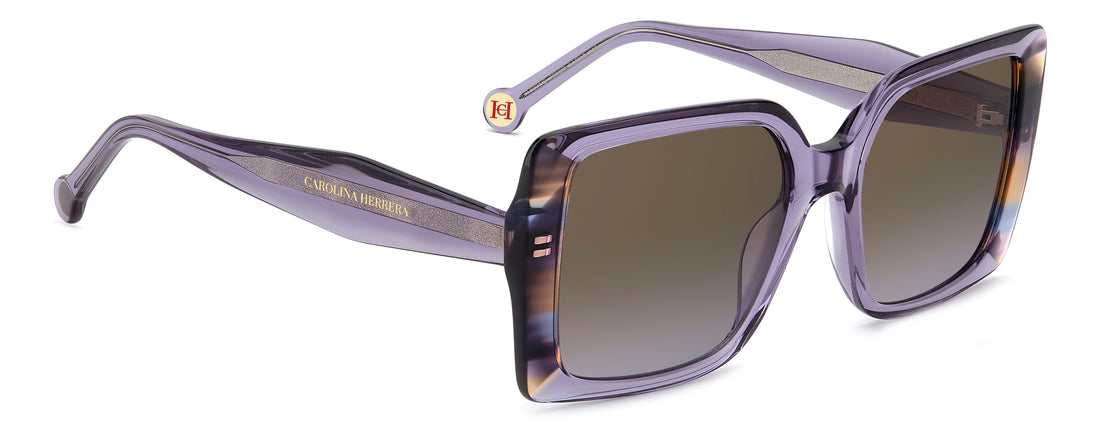 Óculos de sol carolina herrera her 0391/s 789 qr violeta rectangular femenino tamanho 54mm - Vista de detalhe