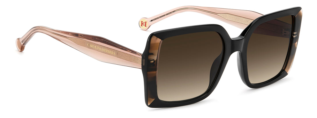 Óculos de sol carolina herrera her 0391/s kdx ha negro rectangular femenino tamanho 54mm - Vista de detalhe
