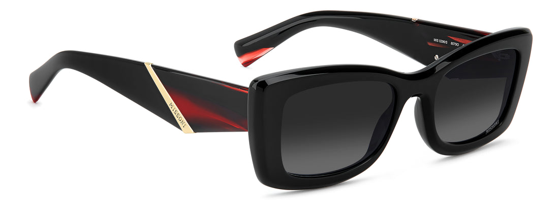 Lunettes de soleil missoni mis 0296/s 807 9o negro rectangular femenino taille 53mm - Vue détaillée