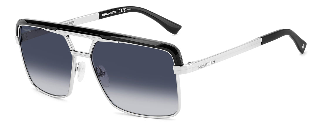 Lunettes de soleil dsquared2 d2 0212/s bsc 08 negro rectangular masculino taille 61mm - Vue principale