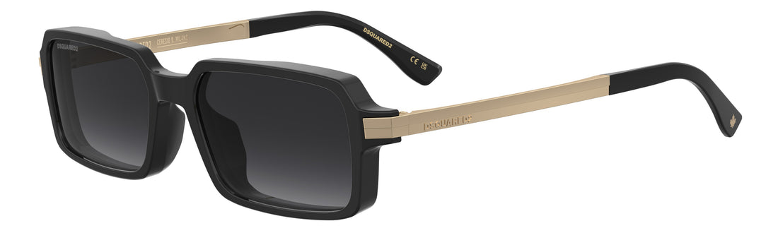 Lunettes de soleil dsquared2 d2 0214/g/s 807 9o negro rectangular masculino taille 54mm - Vue principale