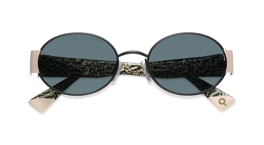 Occhiali da sole etnia barcelona brenda sun bkwh negro oval femenino taglia 53mm - Vista dettagliata