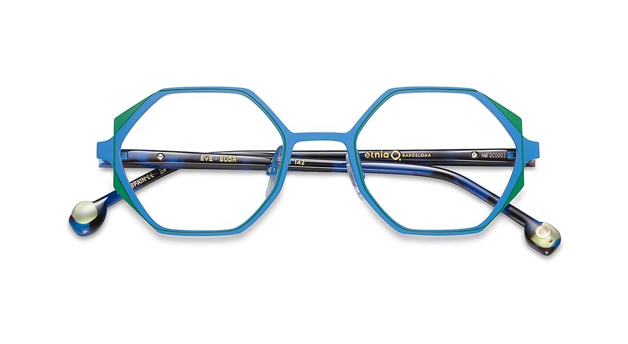 Óculos graduados etnia barcelona eve blgr azul femenino tamanho 49mm - Vista de detalhe