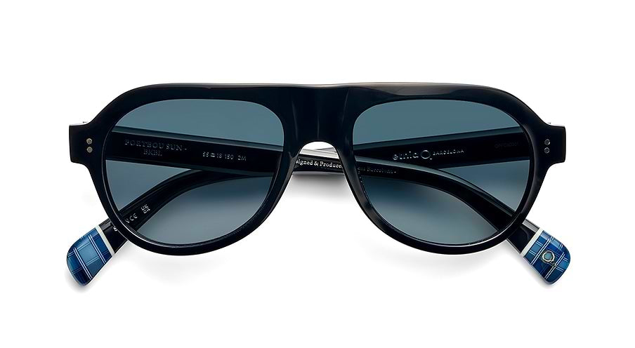 Occhiali da sole etnia barcelona portbou sun bkbl negro pilot unisex taglia 55mm - Vista dettagliata