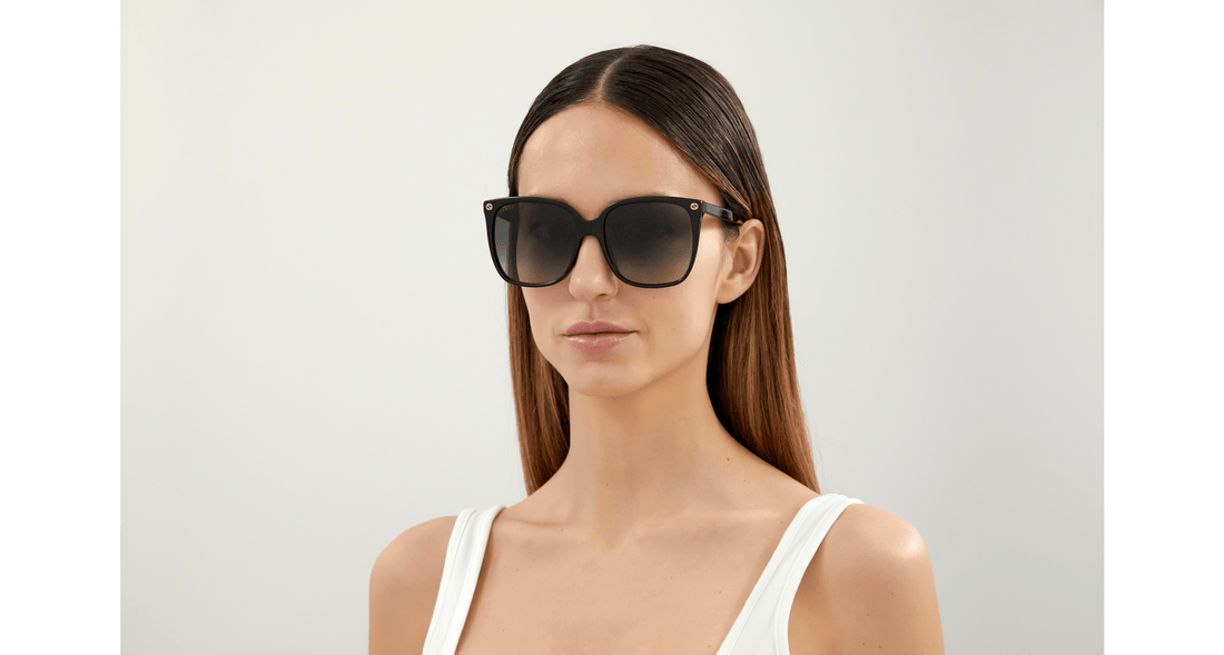 Óculos de sol gucci gg0022s 001 negro femenino tamanho 57mm - Vista de detalhe