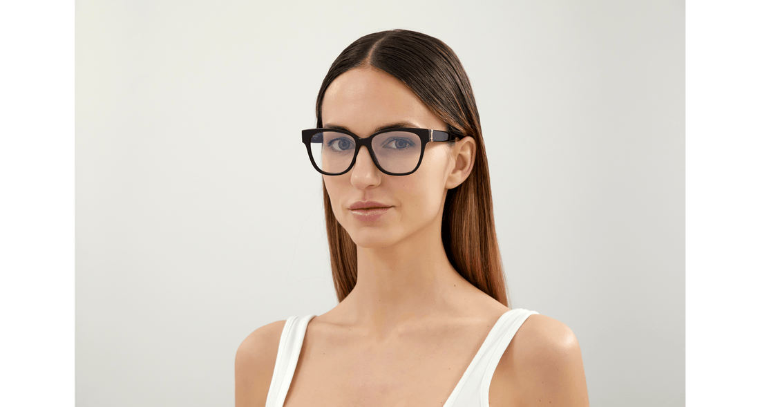 Óculos graduados saint laurent sl m33 003 femenino tamanho 53mm - Vista de detalhe