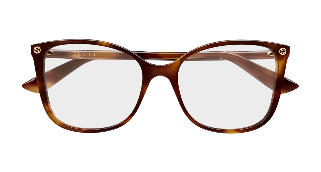 Occhiali da vista gucci gg0026o 009 havana cat eye femenino taglia 55mm - Vista dettagliata