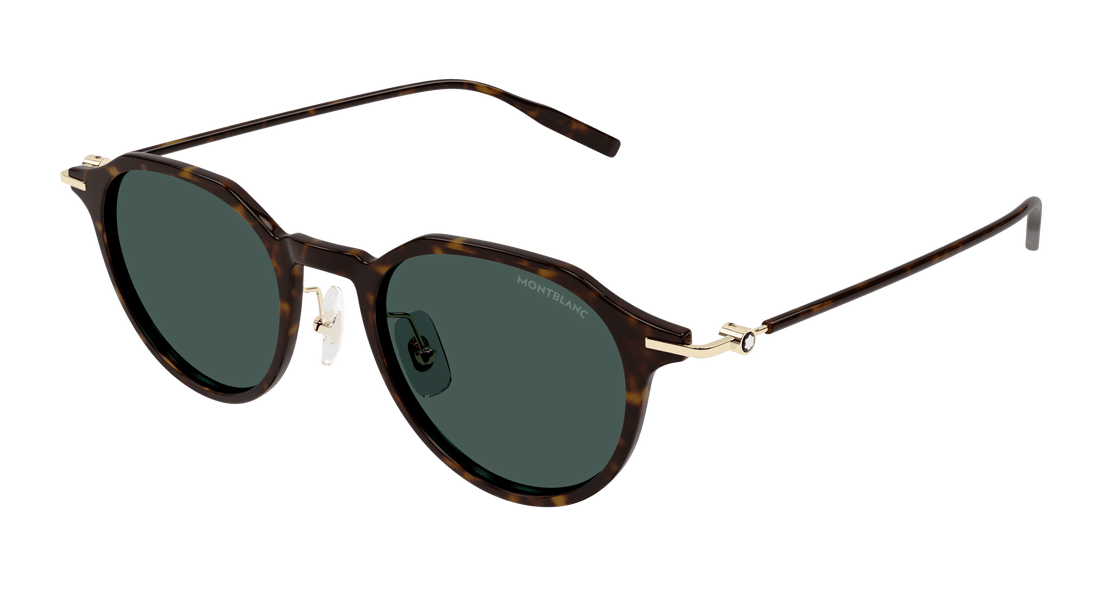 Sunglasses montblanc mb0355s 002 havana round/oval/panthos masculino size 49mm - Main view