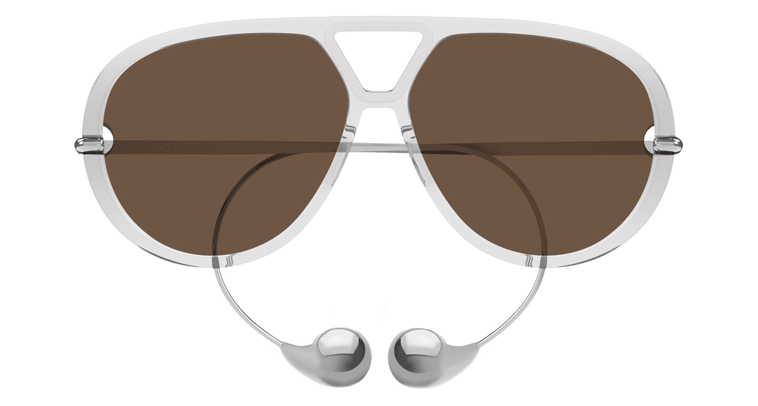 Occhiali da sole bottega veneta bv1273s 009 gris pilot femenino taglia 63mm - Vista dettagliata