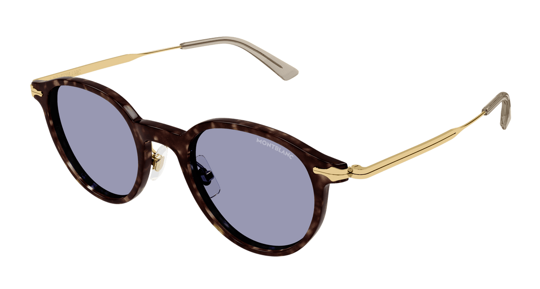 Sunglasses montblanc mb0362s 002 havana round/oval/panthos masculino size 49mm - Main view