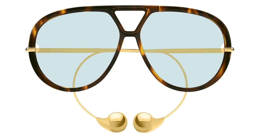 Occhiali da sole bottega veneta bv1273s 007 havana pilot femenino taglia 63mm - Vista dettagliata