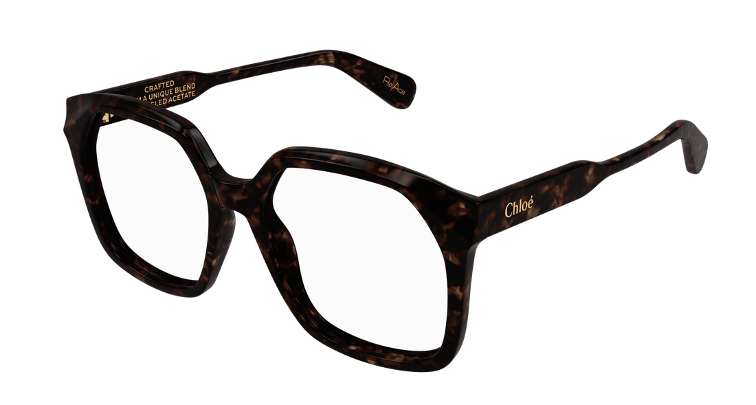 Prescription glasses chloé ch0263o 002 havana rectangular / squared femenino size 55mm - Main view
