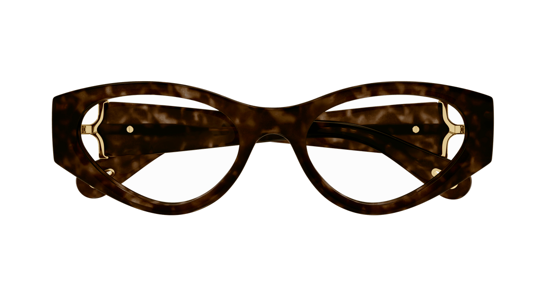 Occhiali da vista chloé ch0273o 002 havana cat eye femenino taglia 53mm - Vista dettagliata